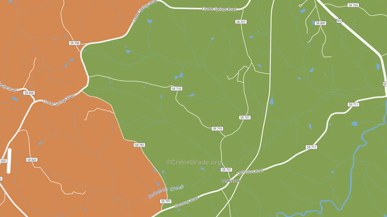 Denniston, VA Map of Drug-Related Crime Rates