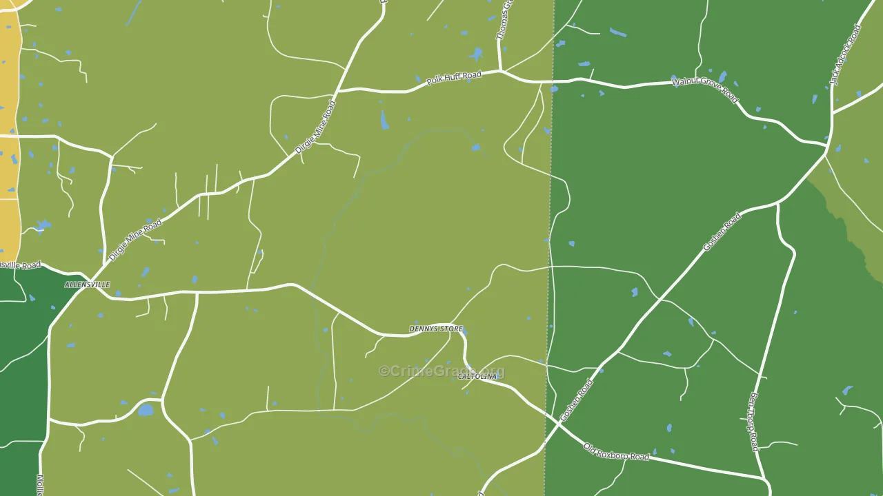 Denny Store, NC Map of Drug-Related Crime Rates