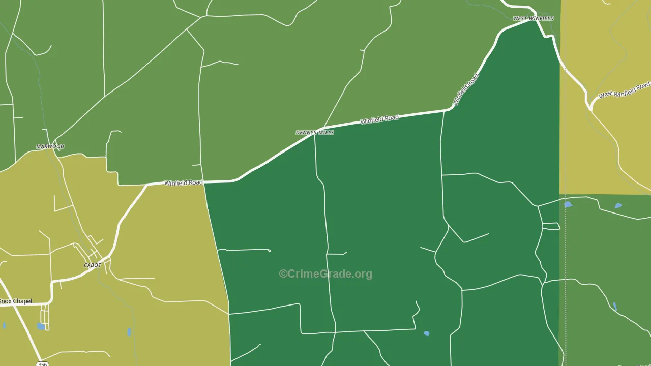 Dennys Mill, PA Map of Drug-Related Crime Rates
