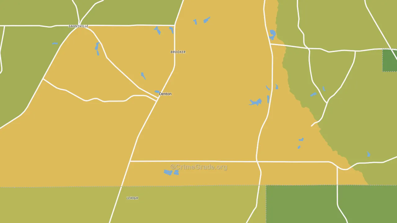 Denton, GA Map of Drug-Related Crime Rates