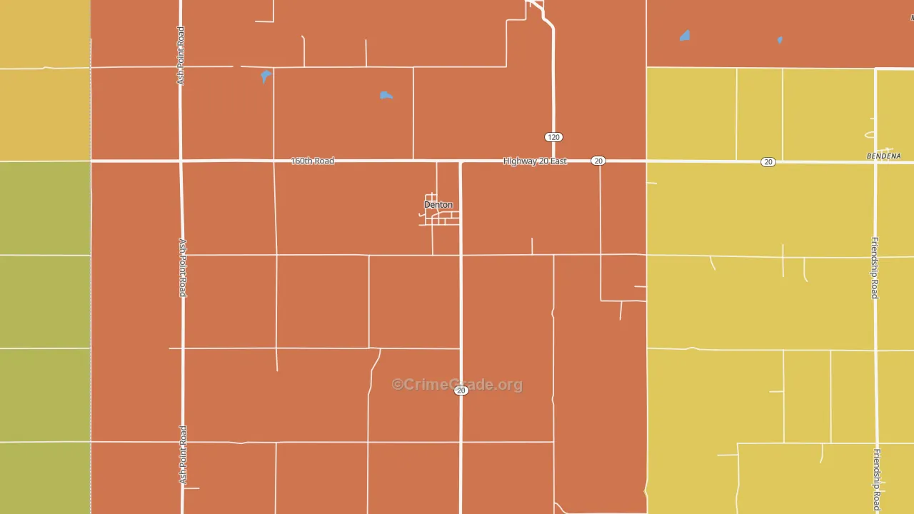 Denton, KS Map of Drug-Related Crime Rates