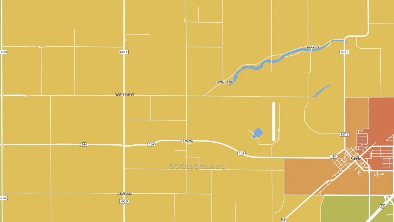 Denton, MO Map of Drug-Related Crime Rates