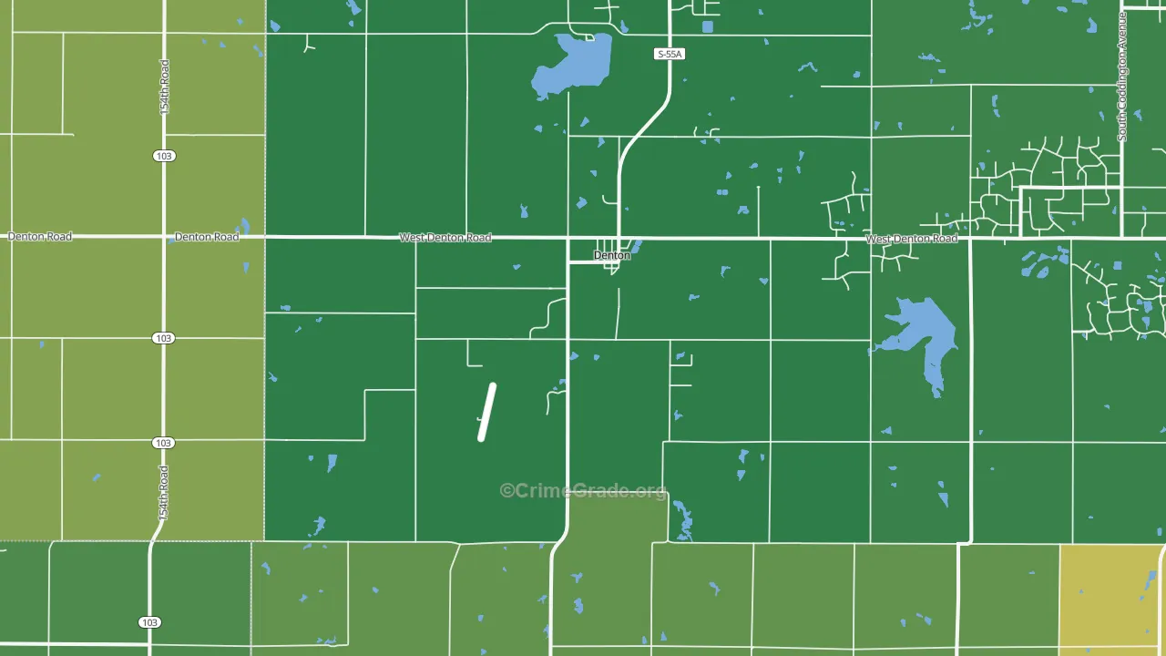 Denton, NE Map of Drug-Related Crime Rates