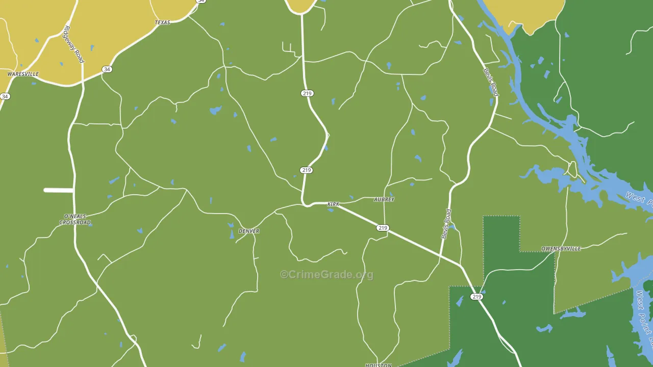 Denver, GA Map of Drug-Related Crime Rates