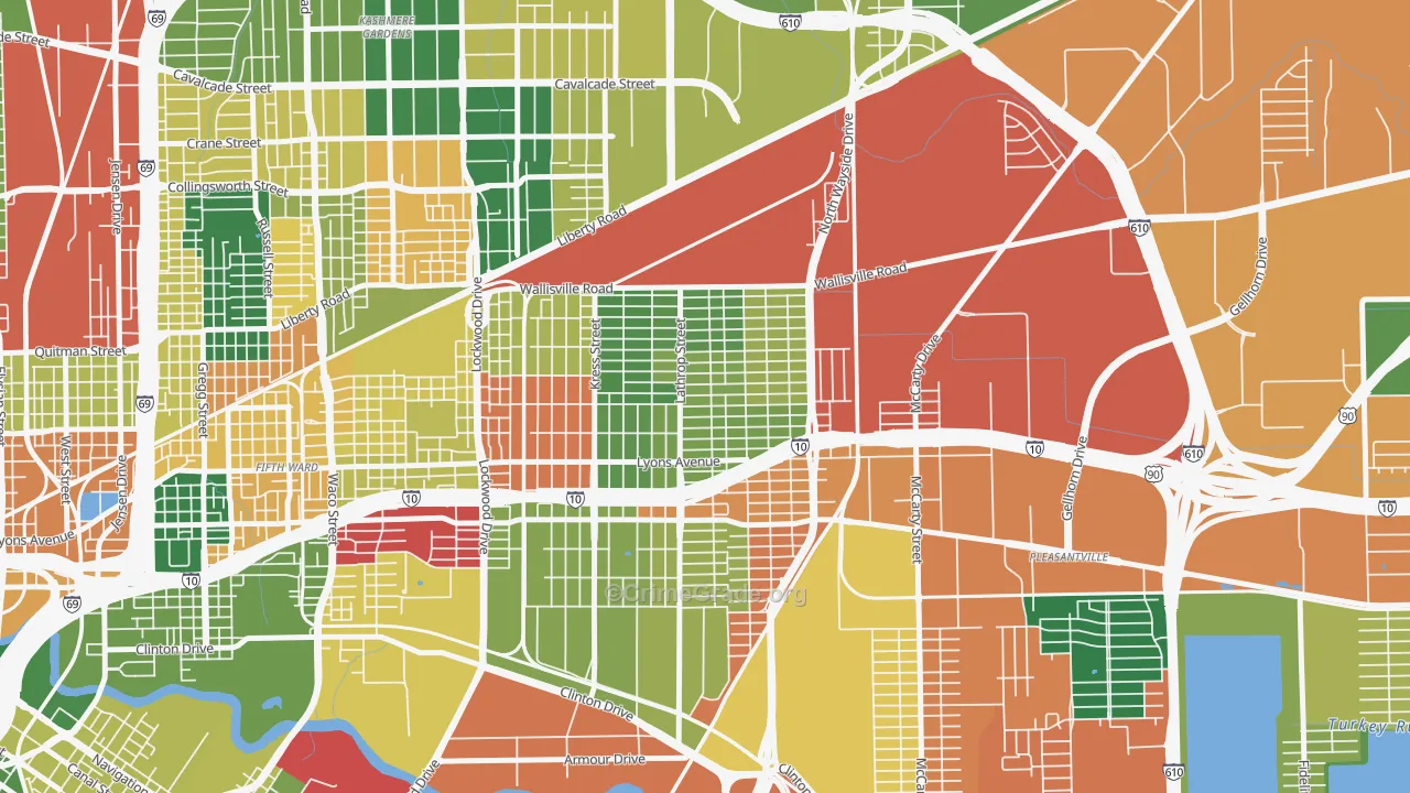 Denver Harbor-Port Houston, Houston, TX Map of Drug-Related Crime Rates