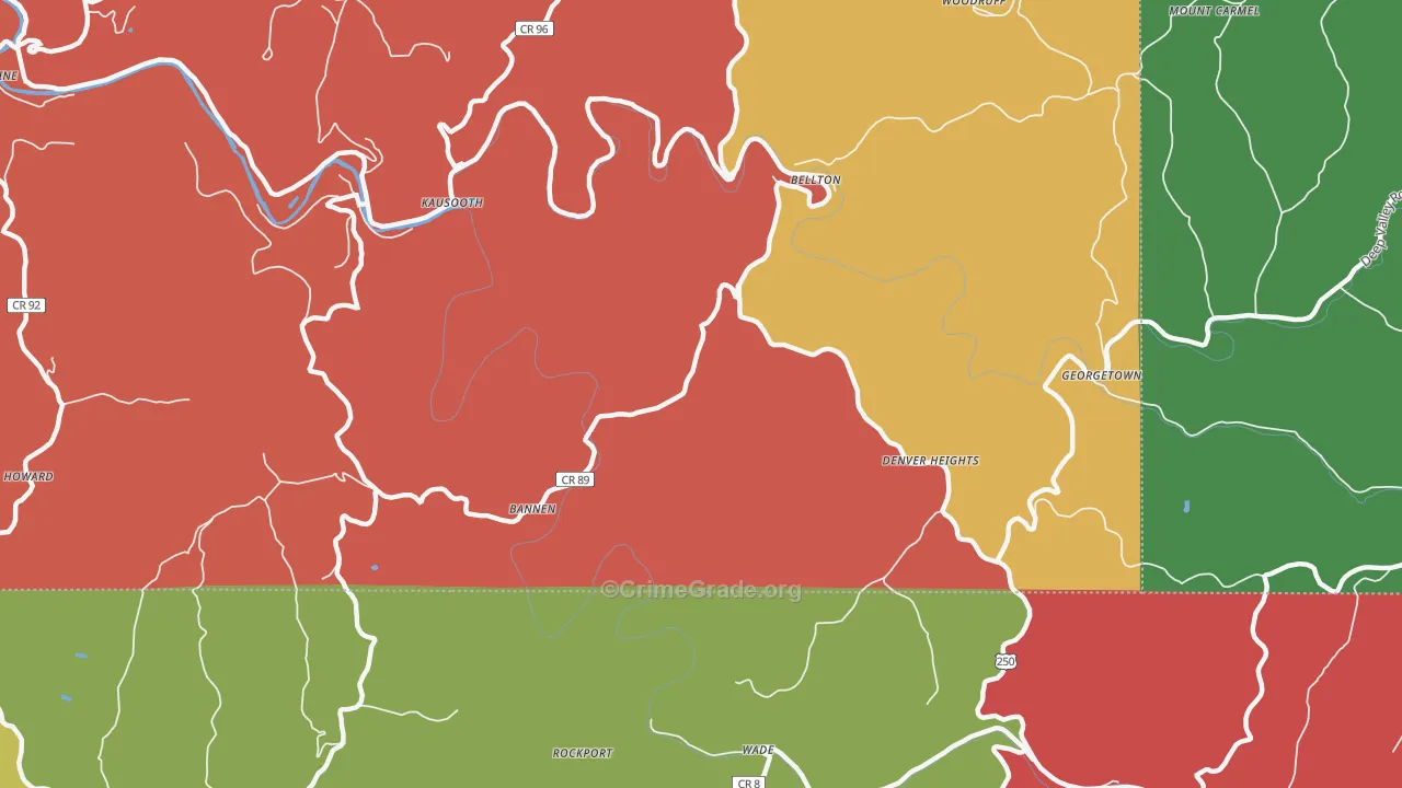 Denver Heights, WV Map of Drug-Related Crime Rates