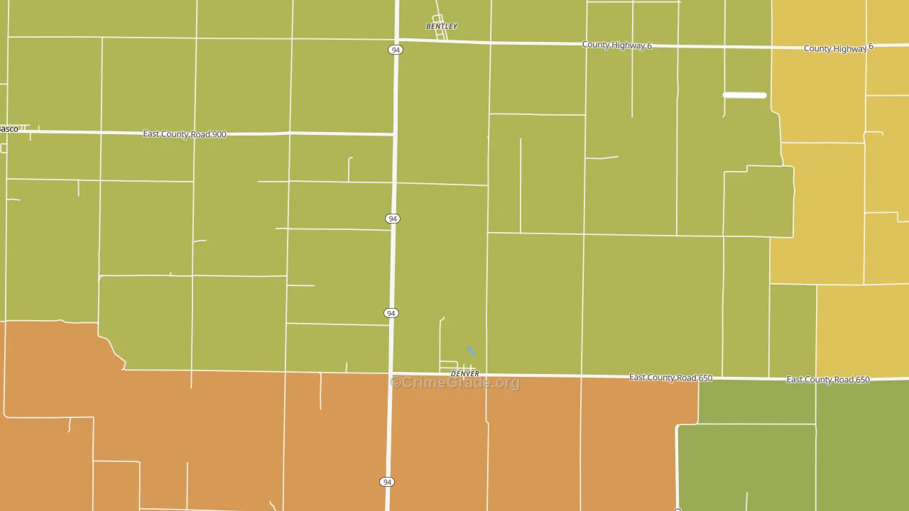 Denver, IL Map of Drug-Related Crime Rates
