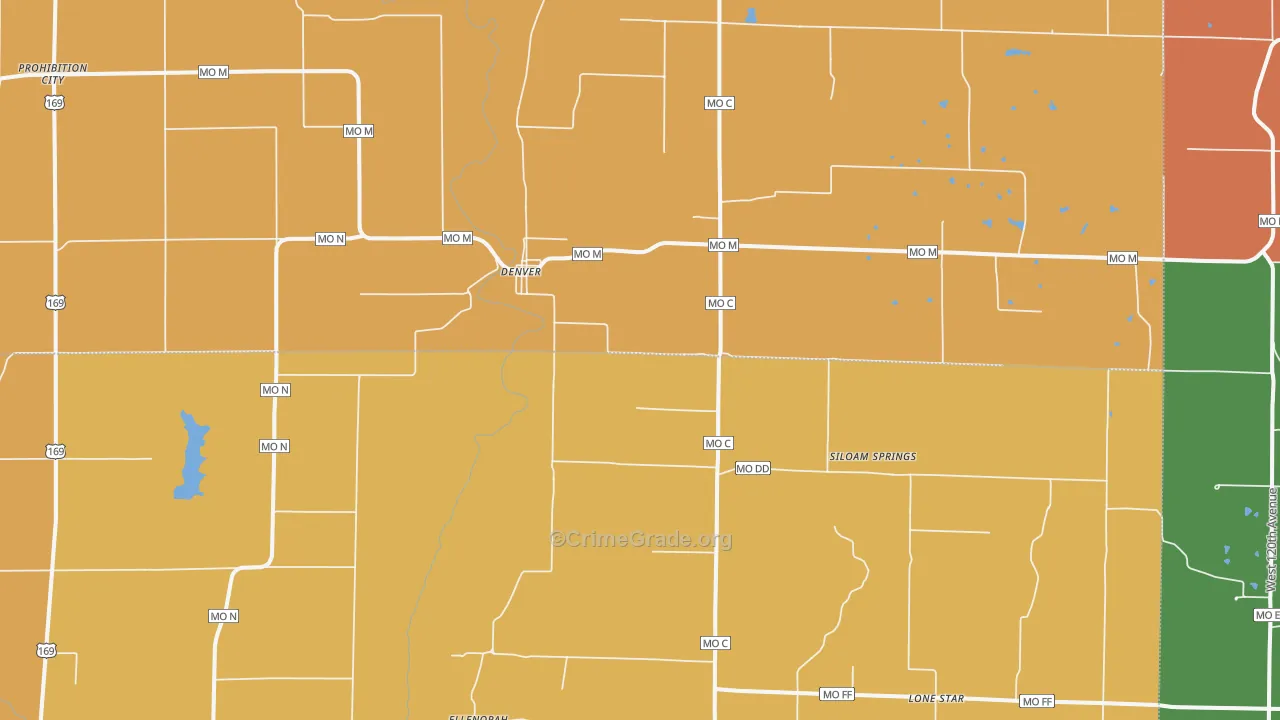 Denver, MO Map of Drug-Related Crime Rates