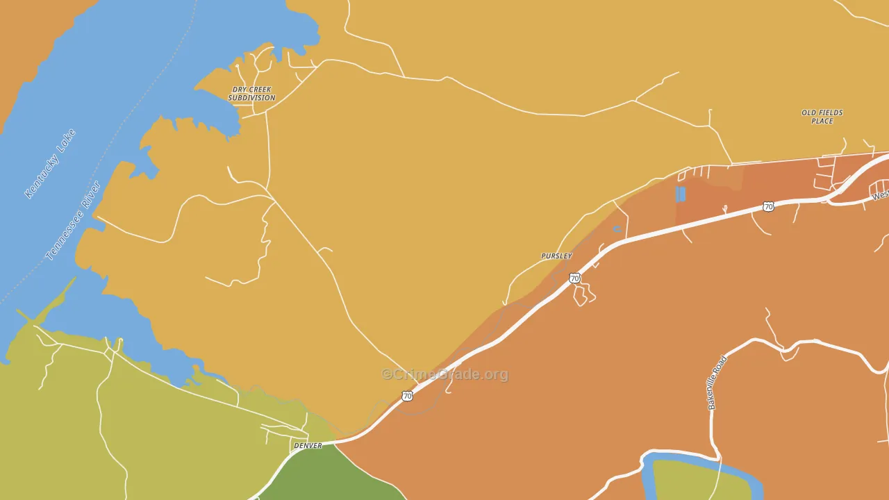 Denver, TN Map of Drug-Related Crime Rates