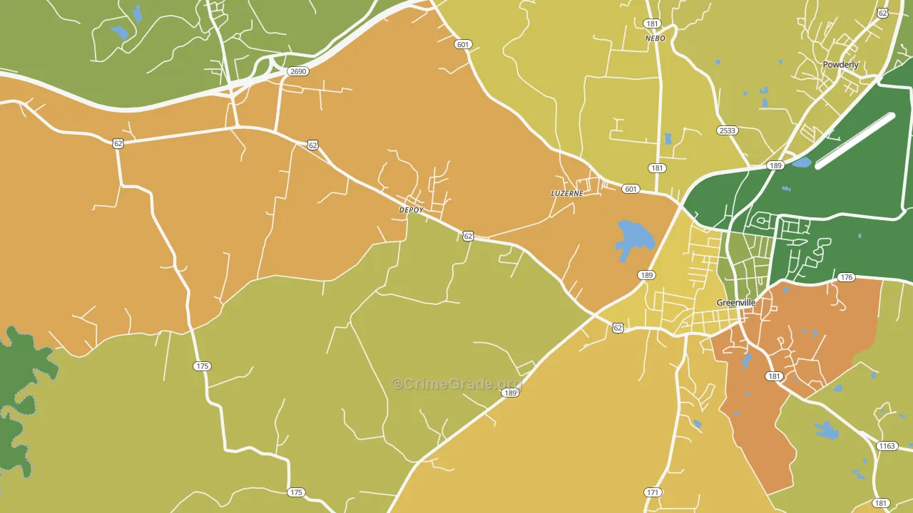 Depoy, KY Map of Drug-Related Crime Rates