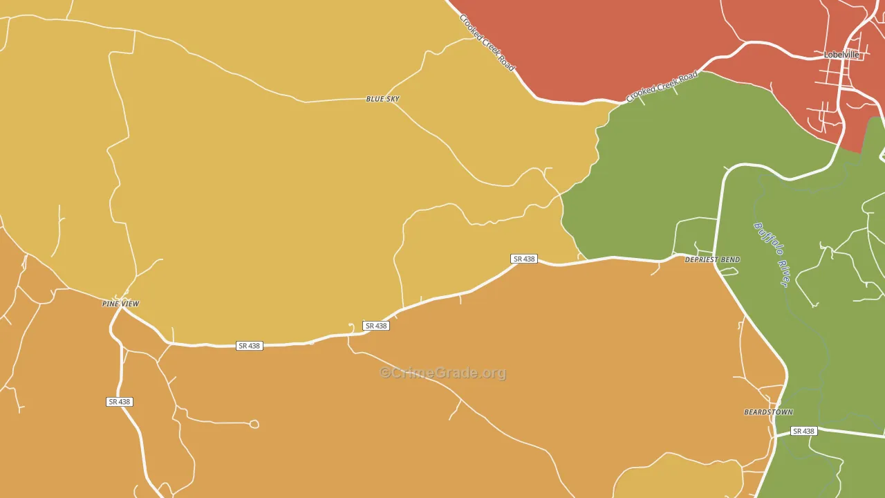 DePriest Bend, TN Map of Drug-Related Crime Rates