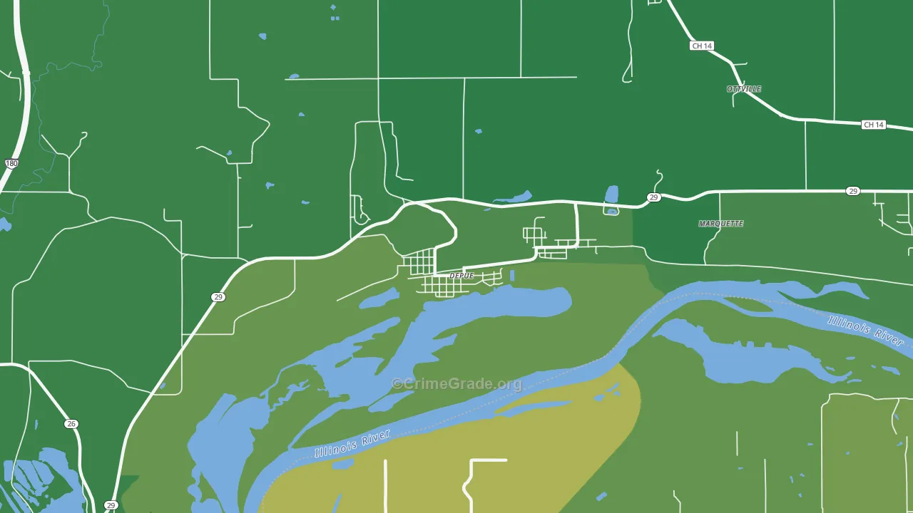 DePue, IL Map of Drug-Related Crime Rates