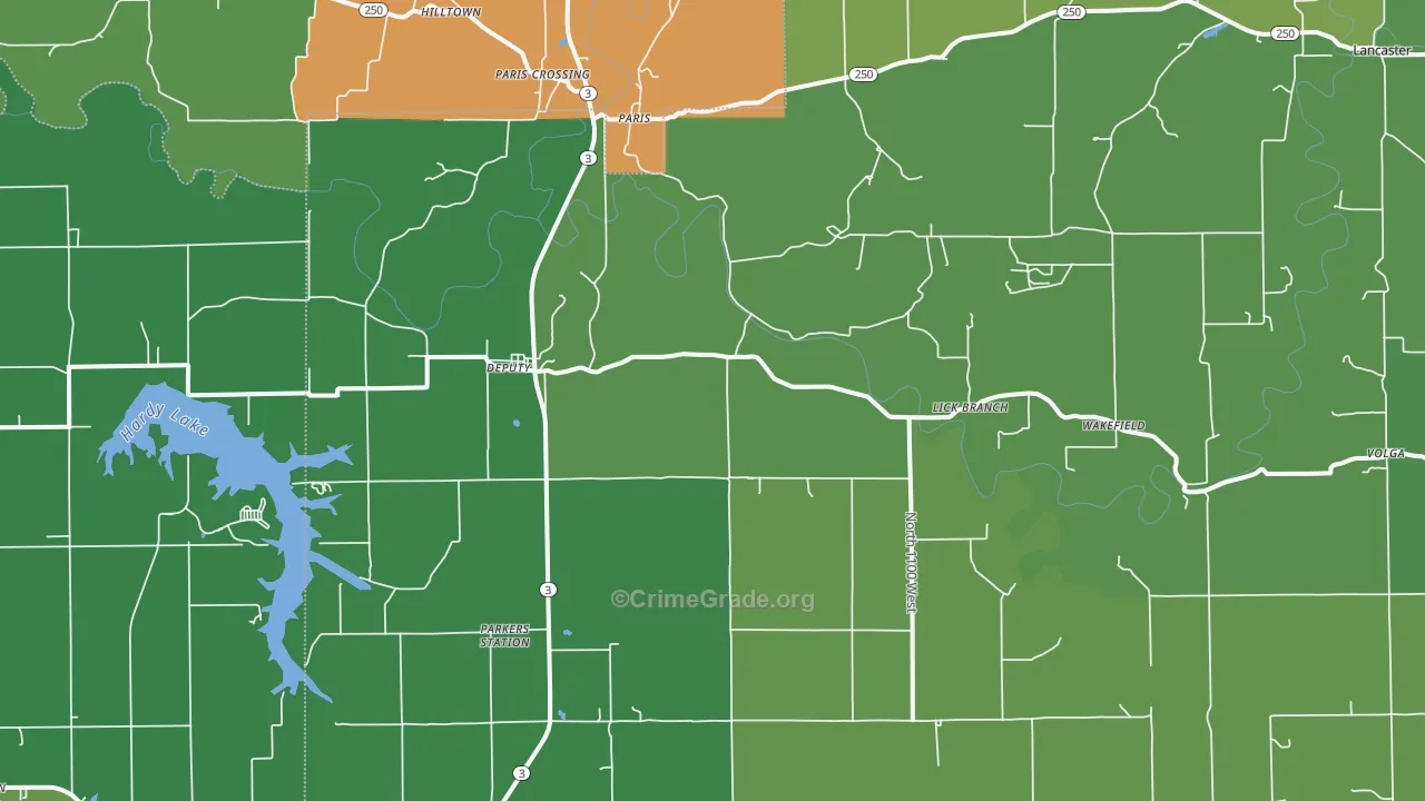 Deputy, IN Map of Drug-Related Crime Rates