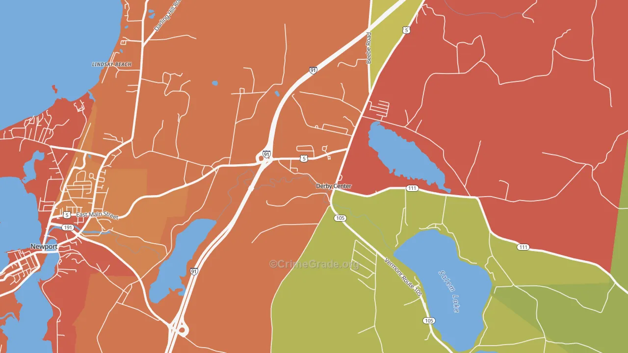 Derby Center, VT Map of Drug-Related Crime Rates