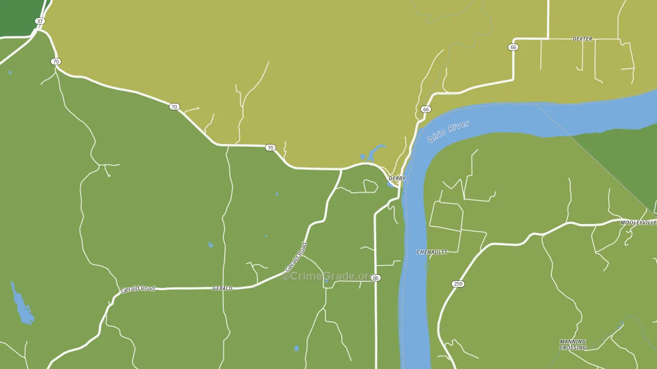 Derby, IN Map of Drug-Related Crime Rates