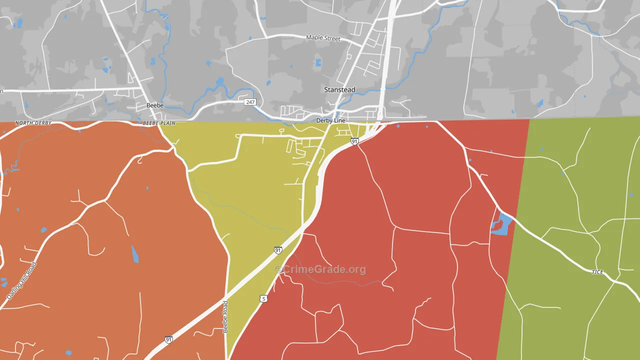 Derby Line, VT Map of Drug-Related Crime Rates