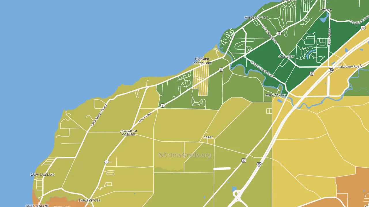 Derby, NY Map of Drug-Related Crime Rates