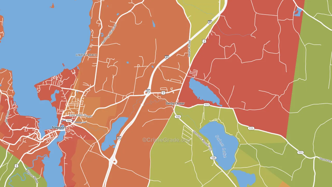 Derby, VT Map of Drug-Related Crime Rates