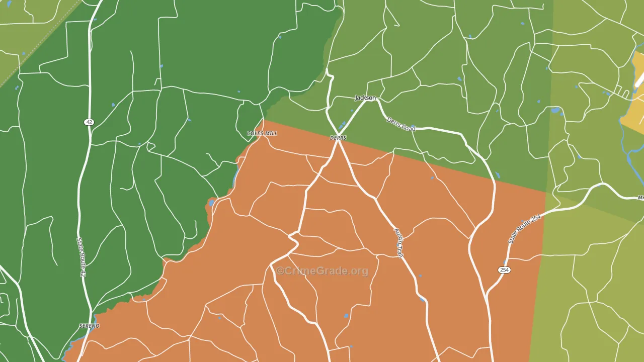Derrs, PA Map of Drug-Related Crime Rates