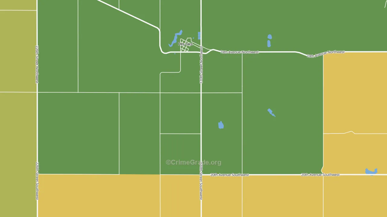 Des Lacs, ND Map of Drug-Related Crime Rates