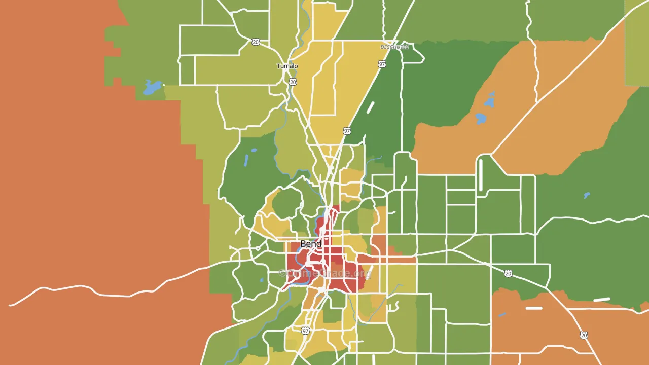 Deschutes County, OR Map of Drug-Related Crime Rates