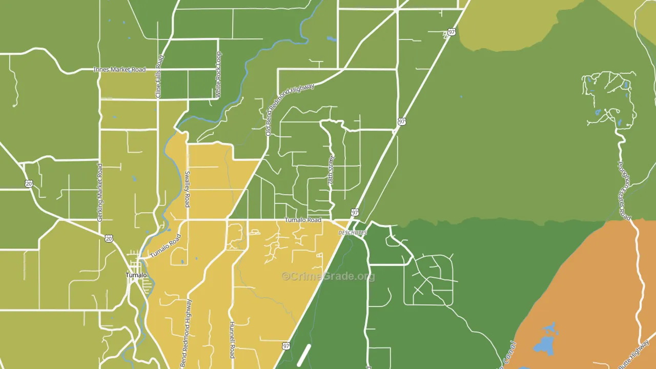 Deschutes Junction, OR Map of Drug-Related Crime Rates