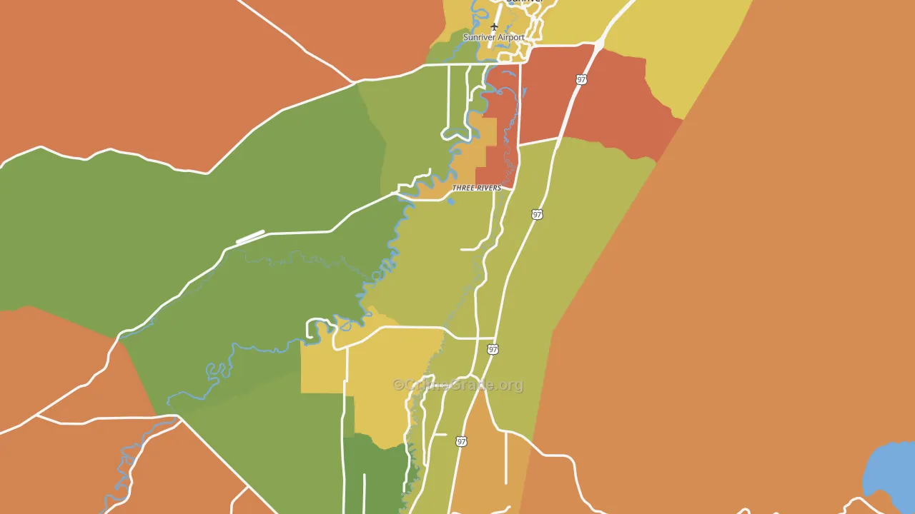 Deschutes, OR Map of Drug-Related Crime Rates