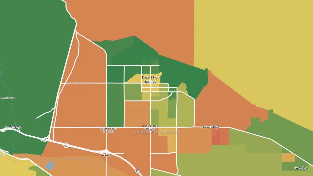 Desert Hot Springs, CA Map of Drug-Related Crime Rates