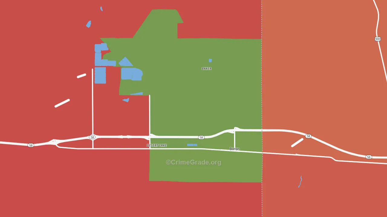 Desert Lake, CA Map of Drug-Related Crime Rates