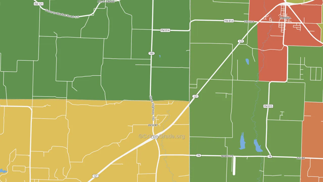 Desert, TX Map of Drug-Related Crime Rates