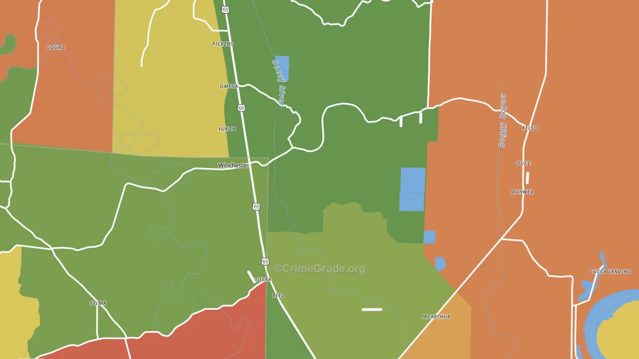 Desha County, AR Map of Drug-Related Crime Rates