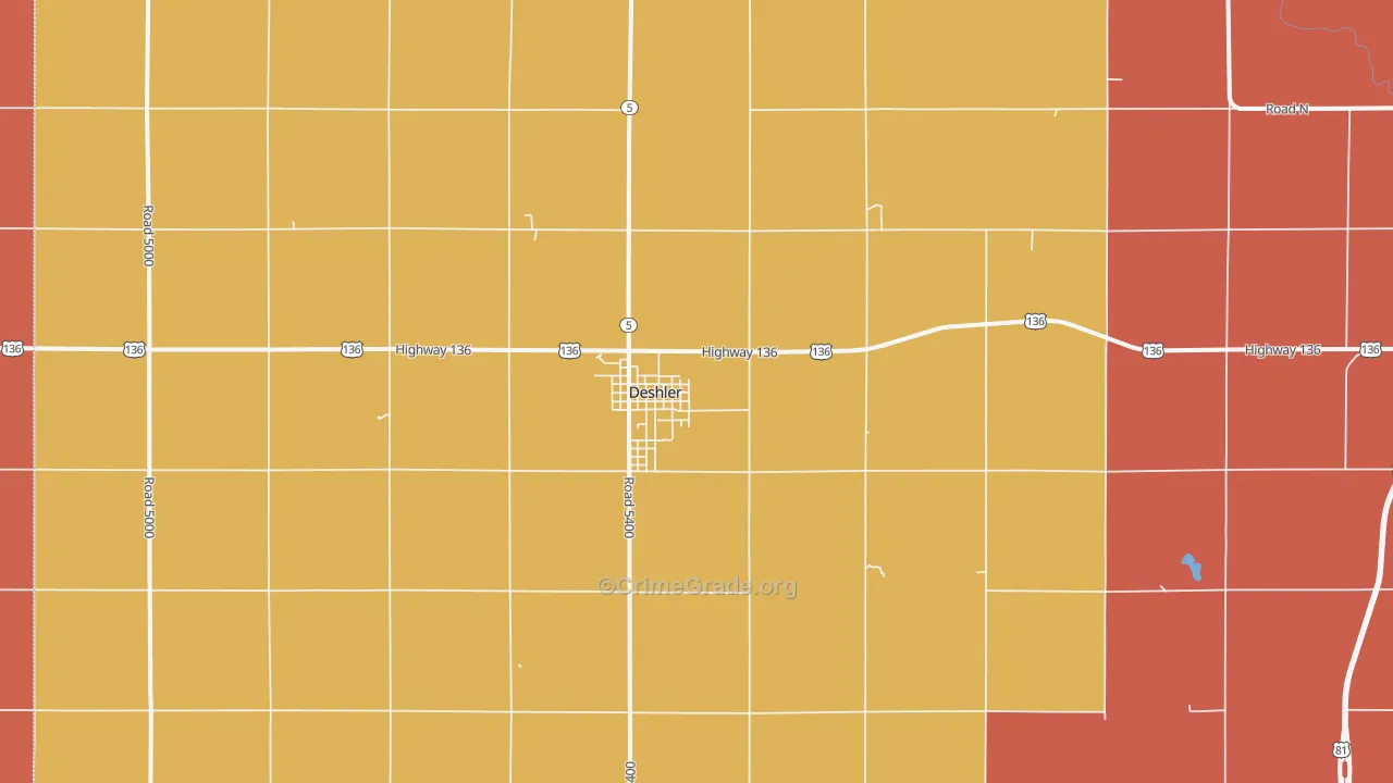 Deshler, NE Map of Drug-Related Crime Rates