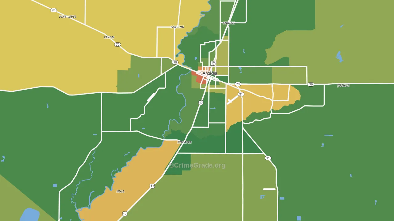 DeSoto County, FL Map of Drug-Related Crime Rates