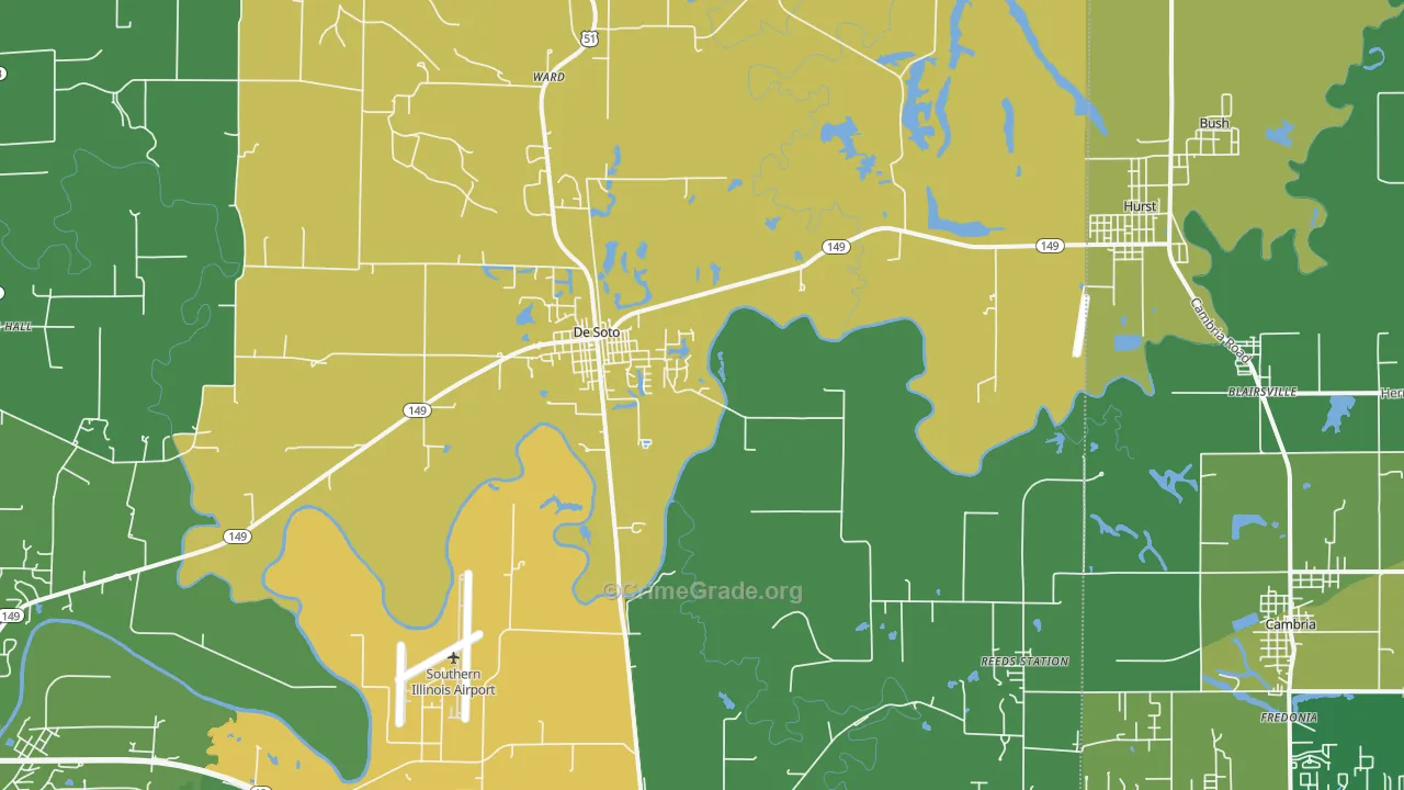 DeSoto, IL Map of Drug-Related Crime Rates