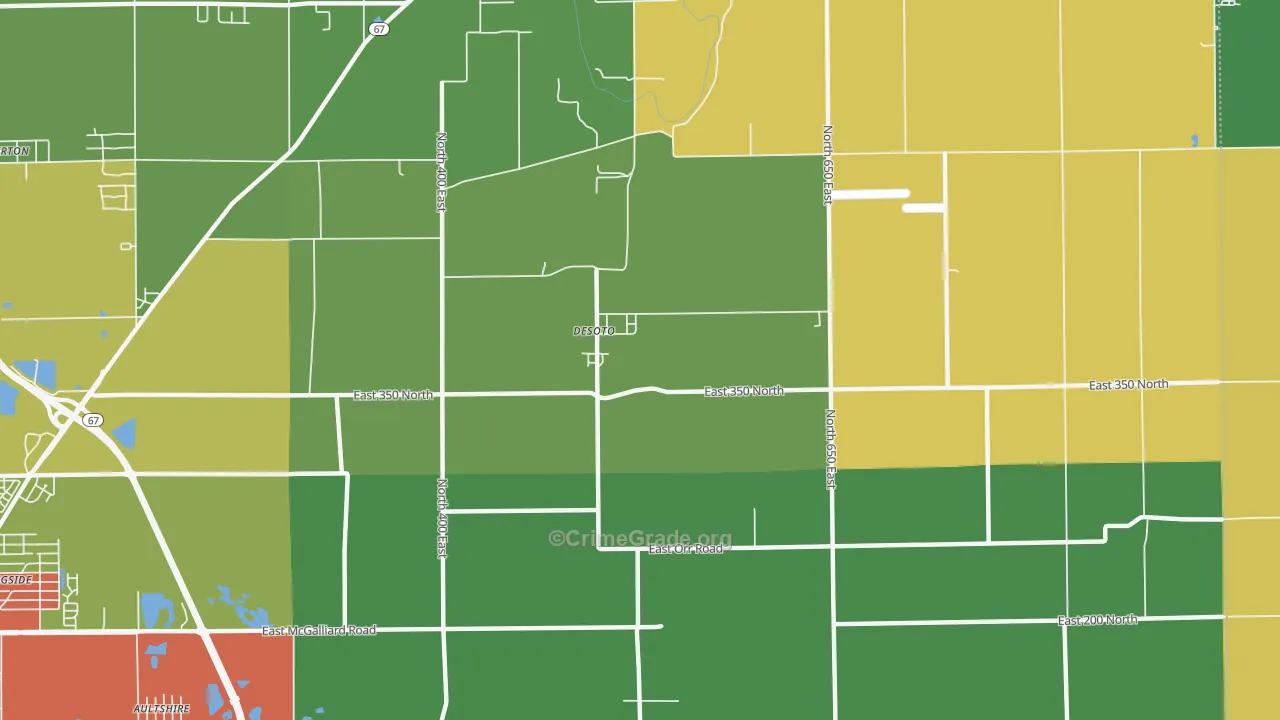 DeSoto, IN Map of Drug-Related Crime Rates