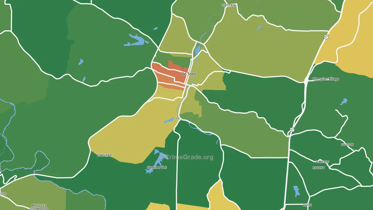 DeSoto, MO Map of Drug-Related Crime Rates