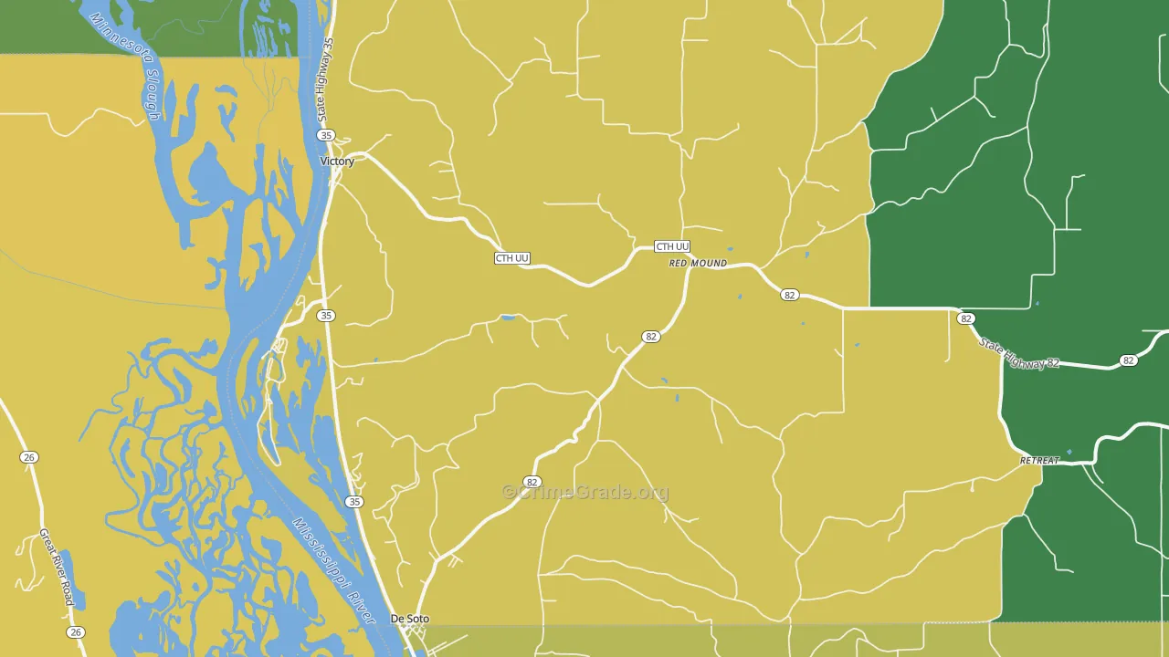 DeSoto, WI Map of Drug-Related Crime Rates
