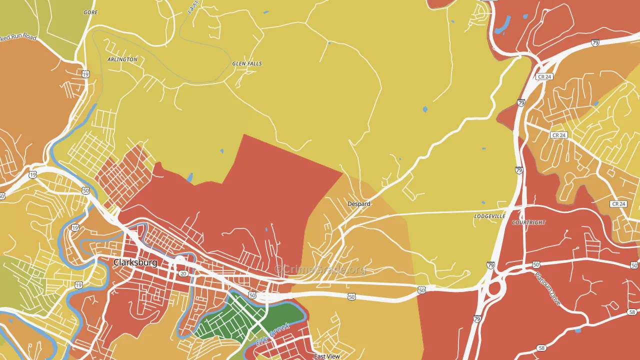 Despard, WV Map of Drug-Related Crime Rates