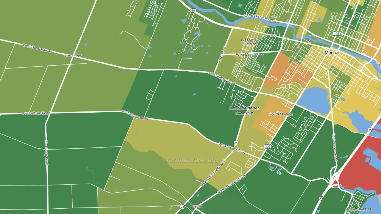Detroit Beach, MI Map of Drug-Related Crime Rates