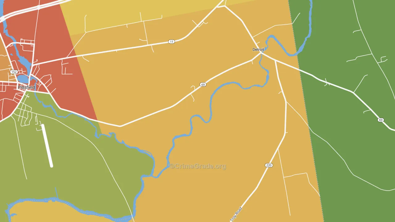Detroit, ME Map of Drug-Related Crime Rates