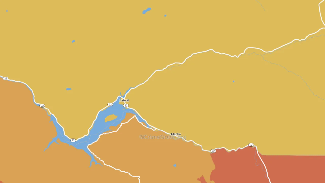 Detroit, OR Map of Drug-Related Crime Rates