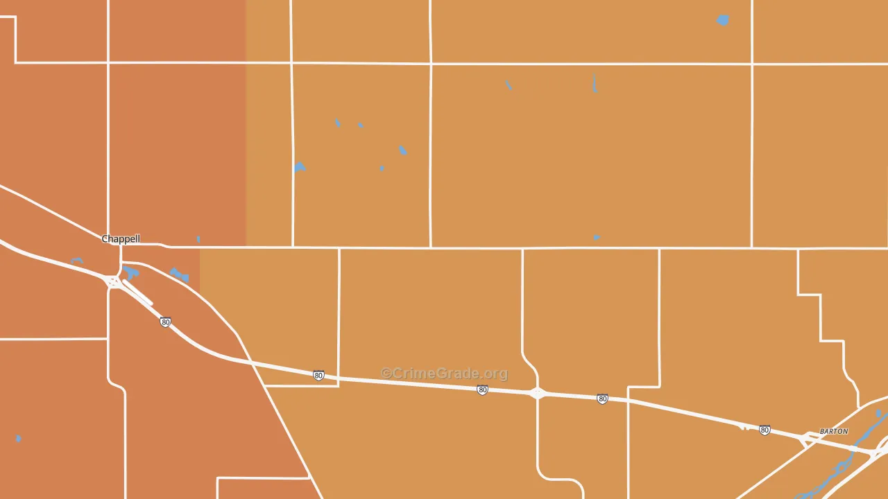 Deuel County, NE Map of Drug-Related Crime Rates
