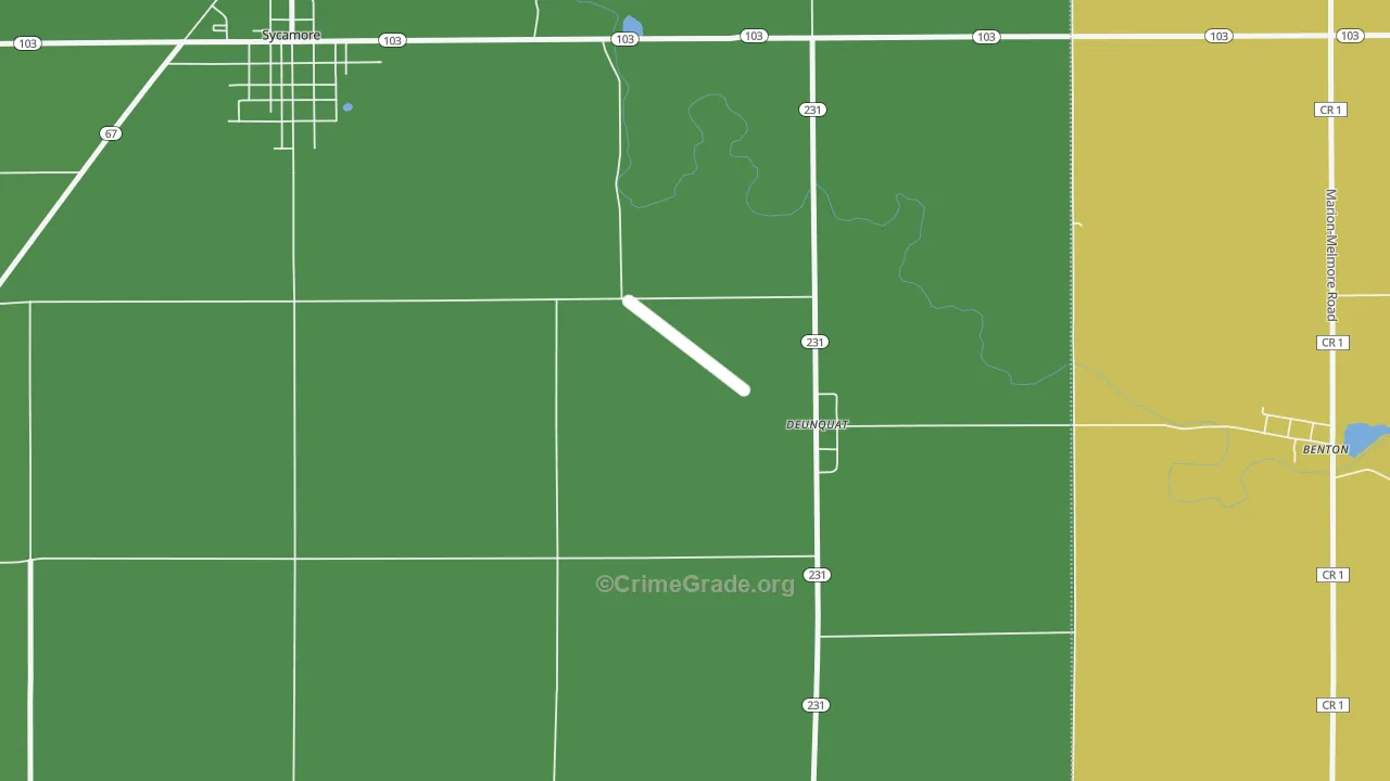 Deunquat, OH Map of Drug-Related Crime Rates