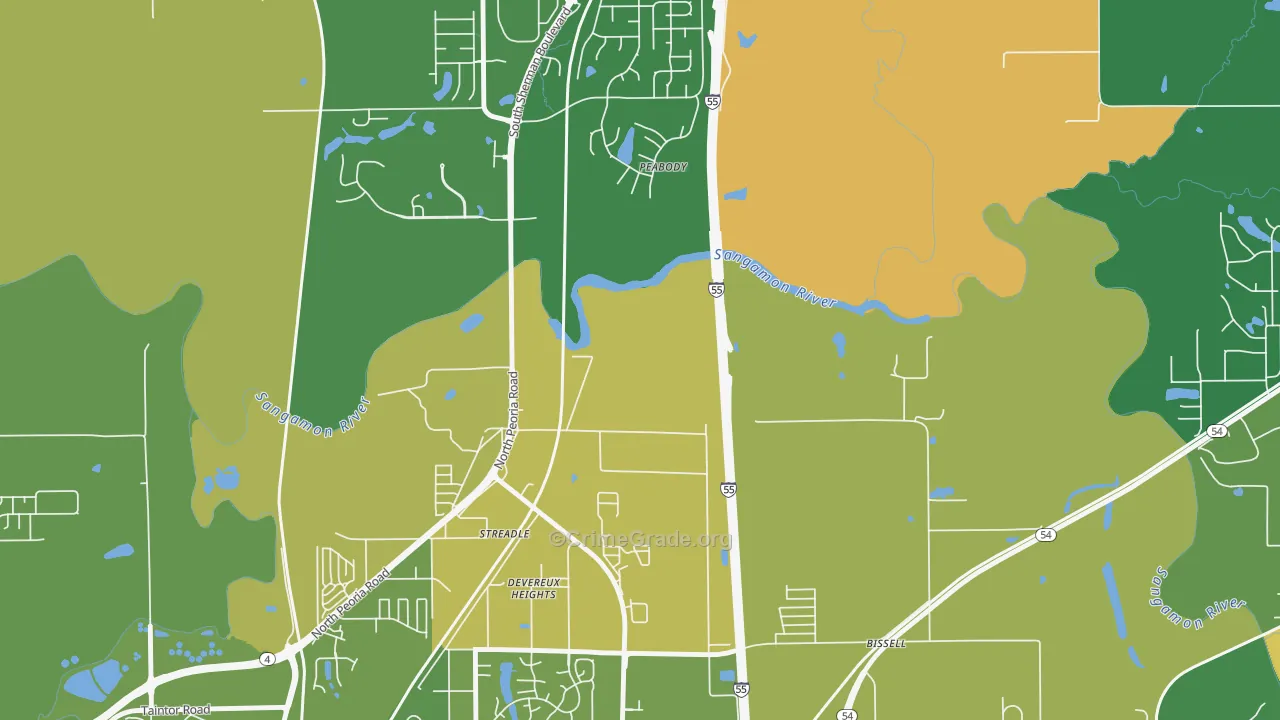 Devereux Heights, IL Map of Drug-Related Crime Rates