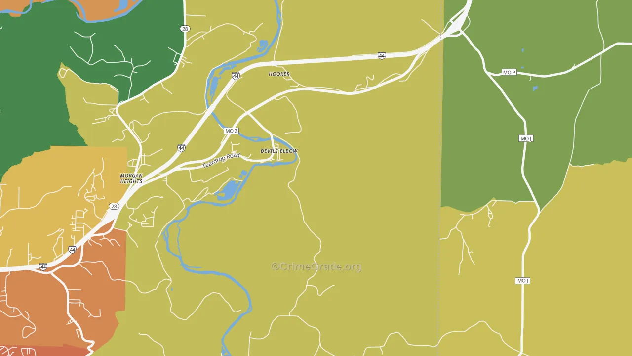 Devils Elbow, MO Map of Drug-Related Crime Rates