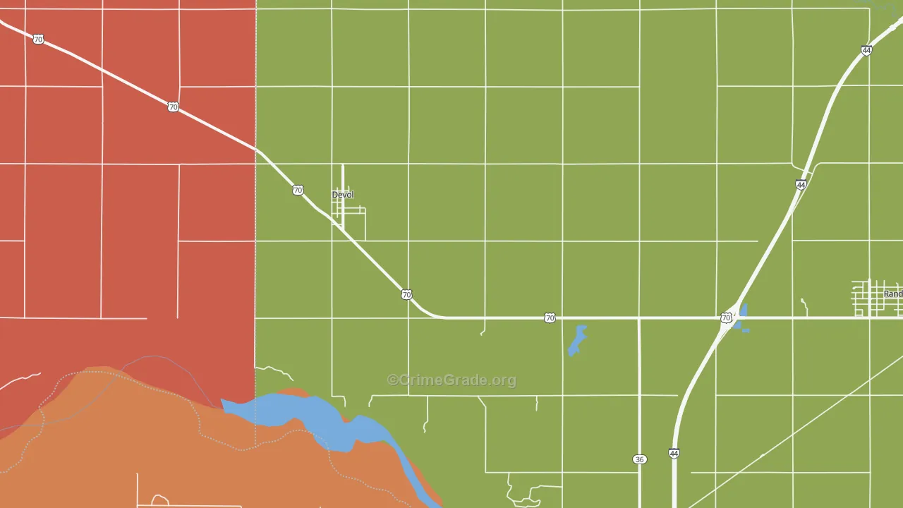 DeVol, OK Map of Drug-Related Crime Rates