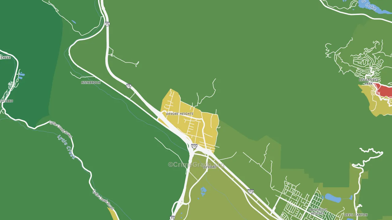 Devore Heights, CA Map of Drug-Related Crime Rates