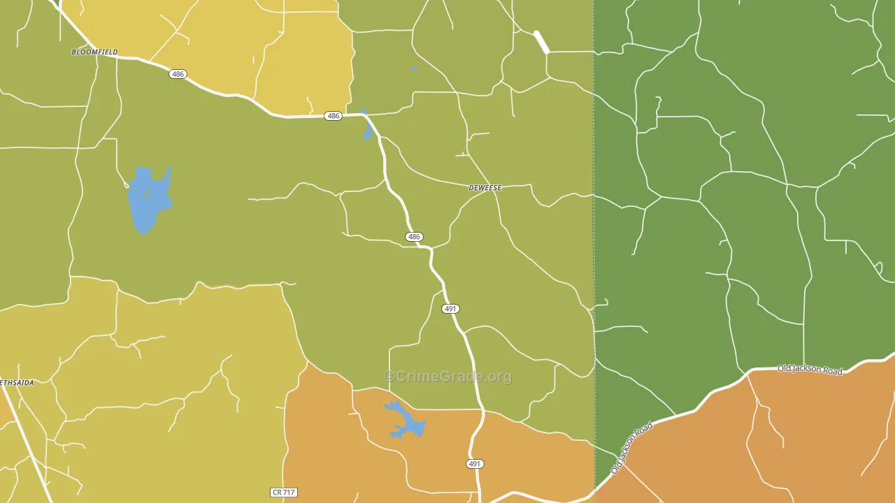 DeWeese, MS Map of Drug-Related Crime Rates
