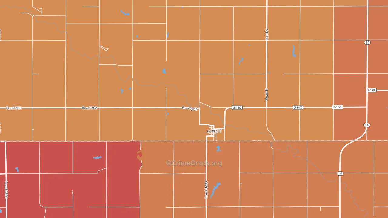 Deweese, NE Map of Drug-Related Crime Rates