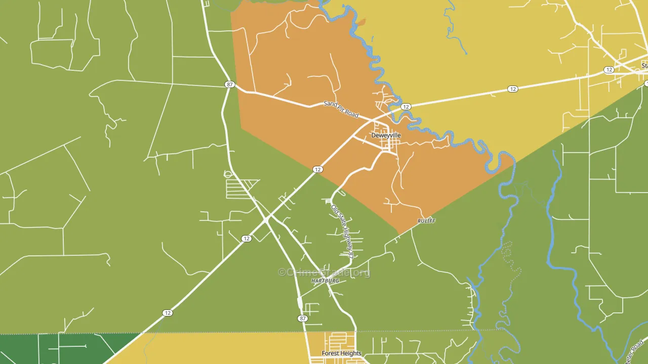 Deweyville, TX Map of Drug-Related Crime Rates